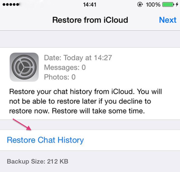 download whatsapp data from icloud to pc