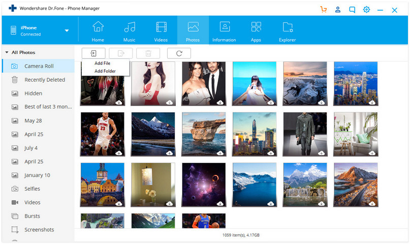 transfer device photos to pc