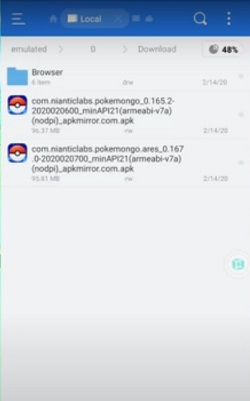 downloaded pokemon go apks