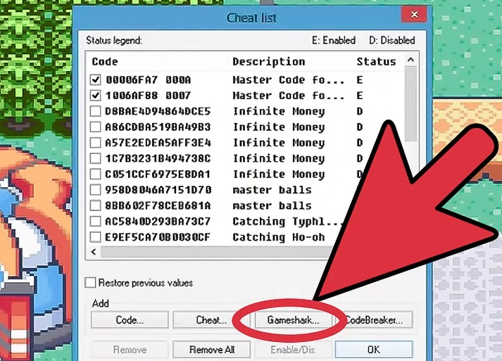 pokemon emerald gameshark cheats nature