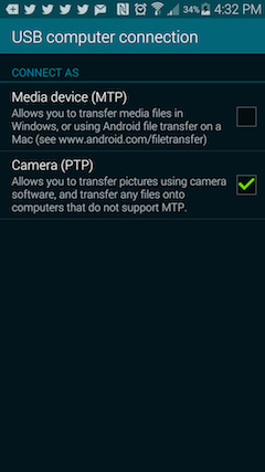 Fotos mit Image Capture App von Samsung auf den Mac USB-Kabel übertragen
