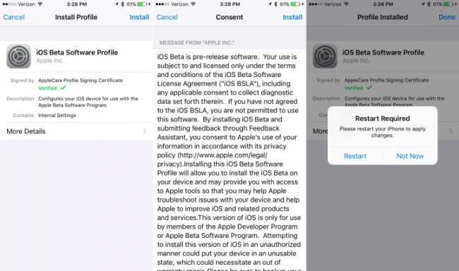 скачать профиль ios 10