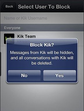 block someone on Kik