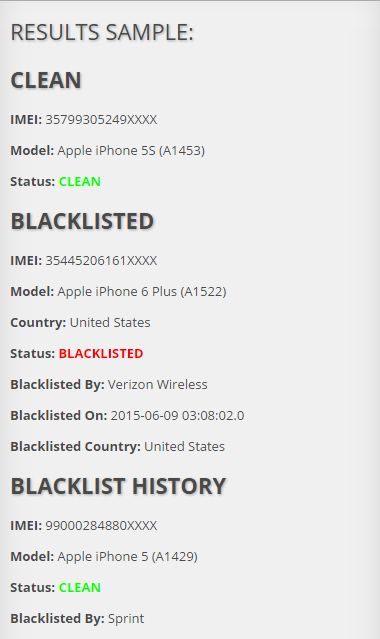 Blacklist für IMEI-Mobiltelefon überprüfen