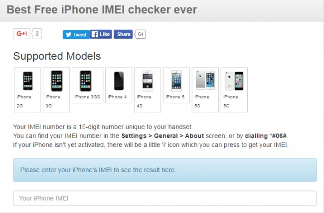 free online iPhone IMEI Checkers
