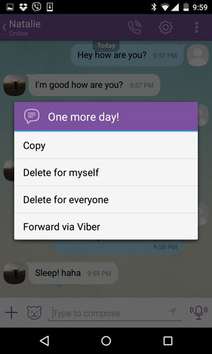 how to delete Viber messages