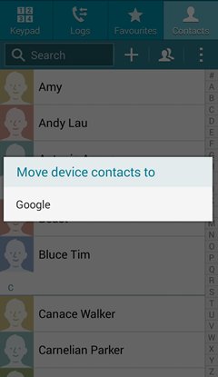 samsung move contacts to google