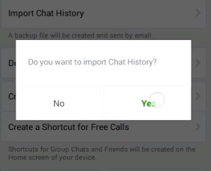 Chatverlauf importieren