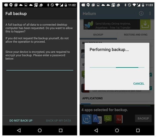 Mit Helium ein Android-Backup auf dem PC erstellen