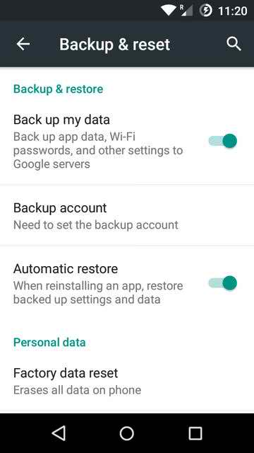 Android Auto Backup einrichten