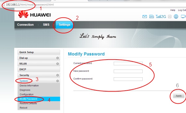 change huawei wifi password