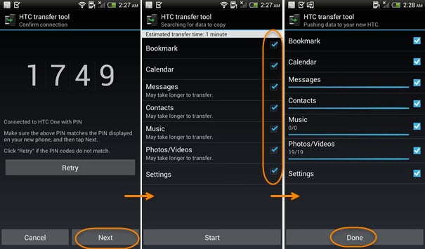 how to use htc transfer