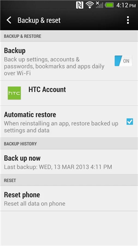 how to use htc backup