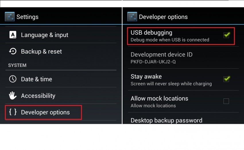 usb-debugging aktivieren