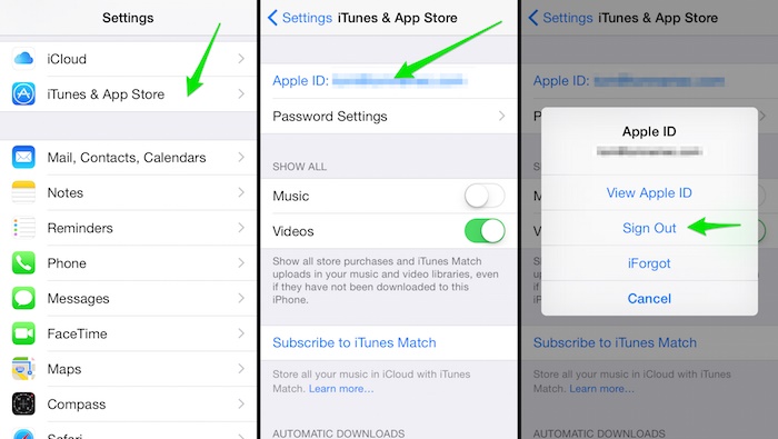 How to change apple id on apps
