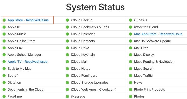 cant connect to app store