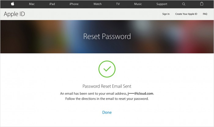 itunes password reset not sending email