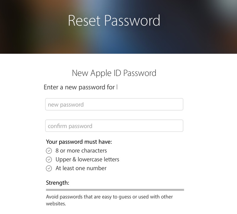 itunes password reset contact us