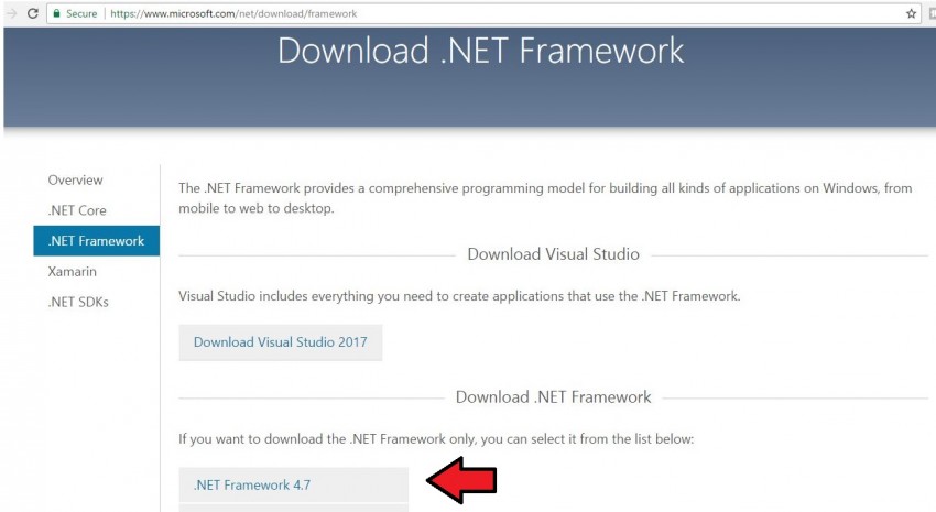 .NET framework herunterladen