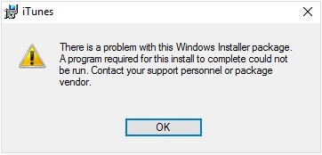 Erreur de l'installateur Windows