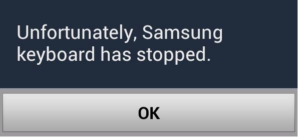 Die Samsung-Tastatur wurde angehalten