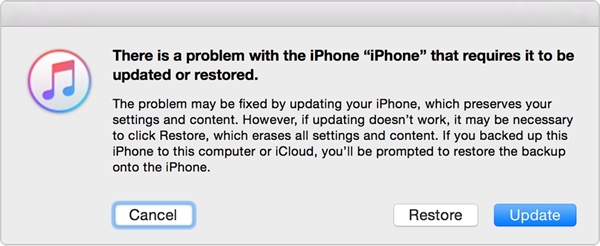 cancellare l’iphone quando è bloccato- connettiti a iTunes