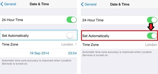 date and time settings