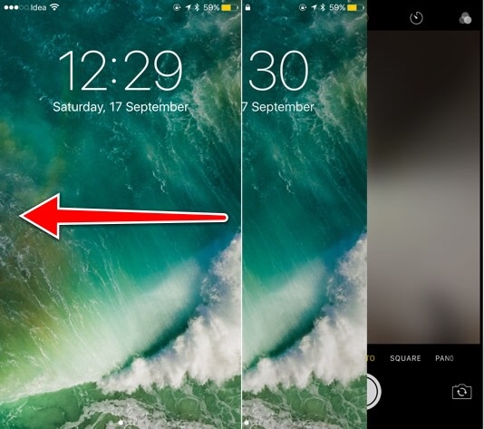iphone lock screen-open your phone’s camera
