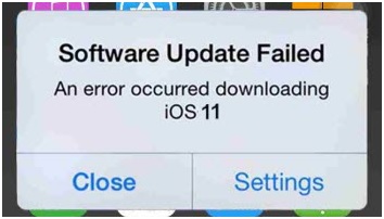 atualização de software ios falhou