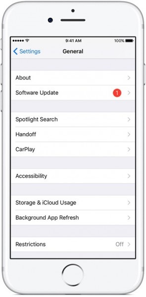 atualização de software do iphone