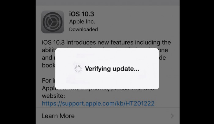 iphone stuck on verifying update