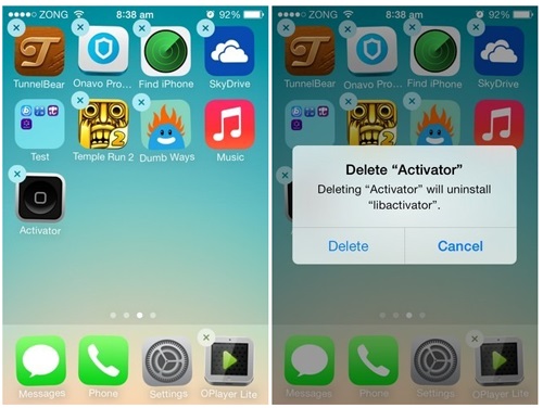 delete the apps causing iphone crash