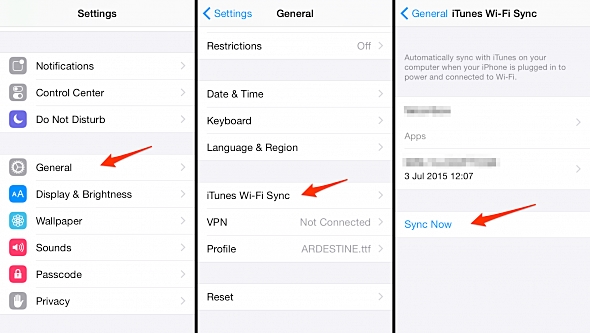 comment sauvegarder l'iphone - Synchronisation wifi d'iTunes