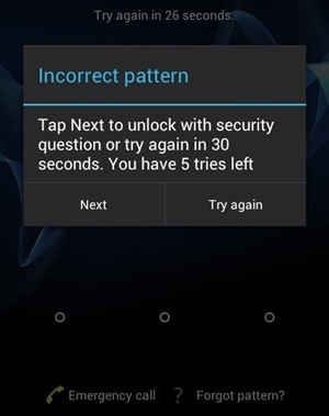 forgot unlock pattern