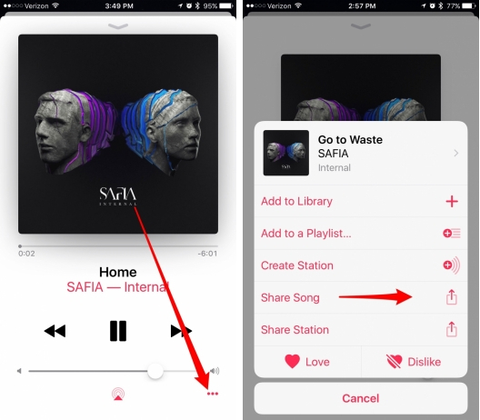 Transfert de musique d'iPhone vers iPhone 8 avec AirDrop