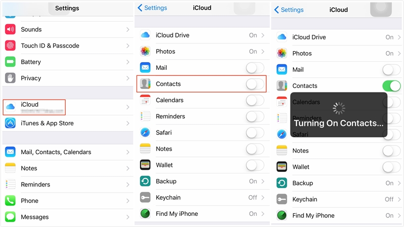  trasferire i contatti da iphone a ipad con sincronizzazione icloud 