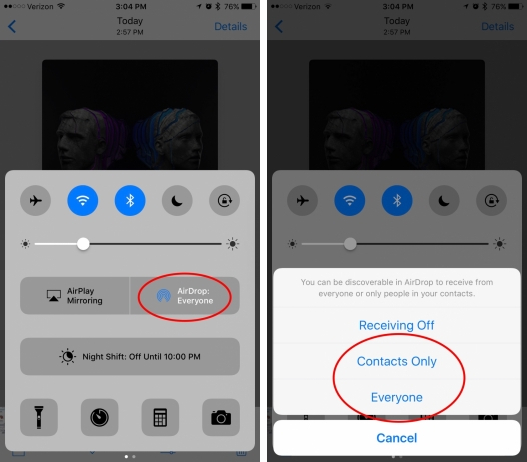 Transfert de musique d'iPhone vers iPhone X avec AirDrop