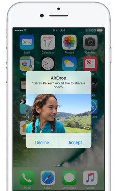 how to transfer photos to iPhone x via AirDrop
