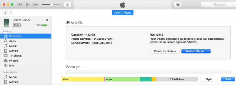 Sbloccare il passcode dell'iPhone con iTunes