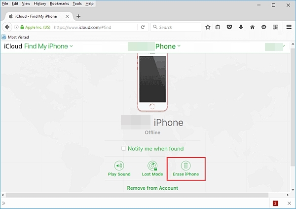 Sbloccare il Passcode su iPhone -Cancellare l'iPhone