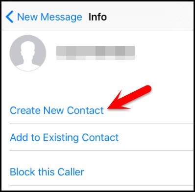 Desbloquea el código de acceso de iPhone-Crear nuevo contacto