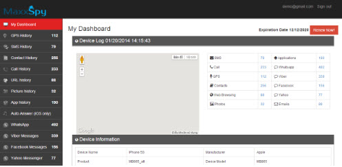 Track WhatsApp Messages with MaxxSpy-login to the MaxxSpy dashboard