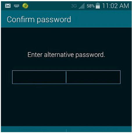 confermare la password dello schermo