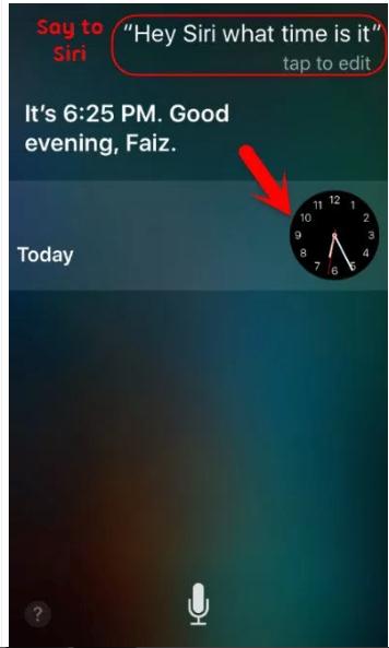 Fragen Sie Siri nach der Uhrzeit