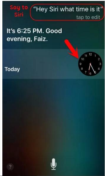 ask siri the time