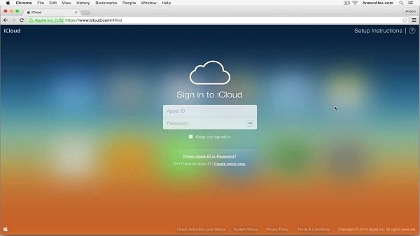 تسجيل الدخول في iCloud