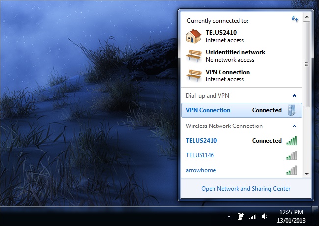 windows 7 vpn taskbar icon