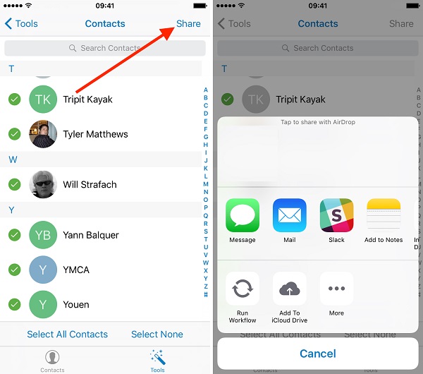 trasferisci contatti da iPhone a iPhone senza itunes usando il bluetooth