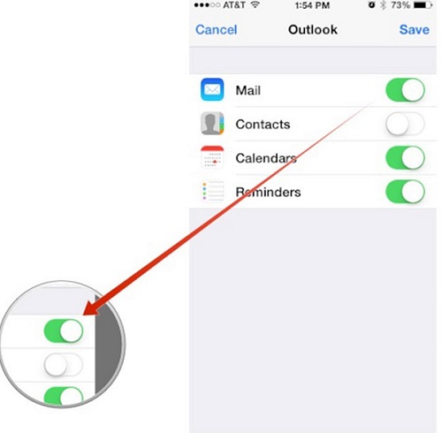 sincronizzare i contatti iPhone con Outlook