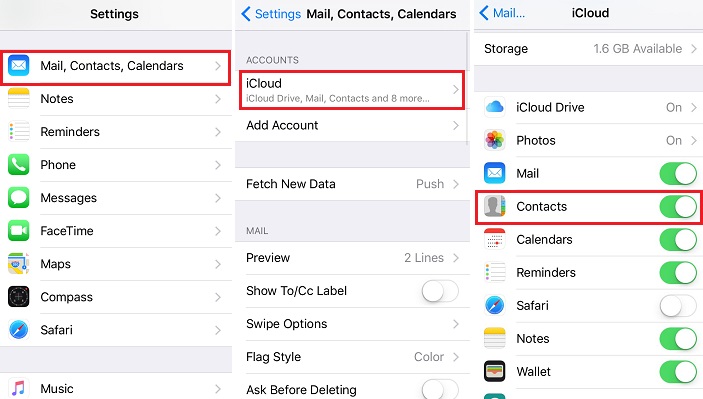 sync iphone contacts with icloud